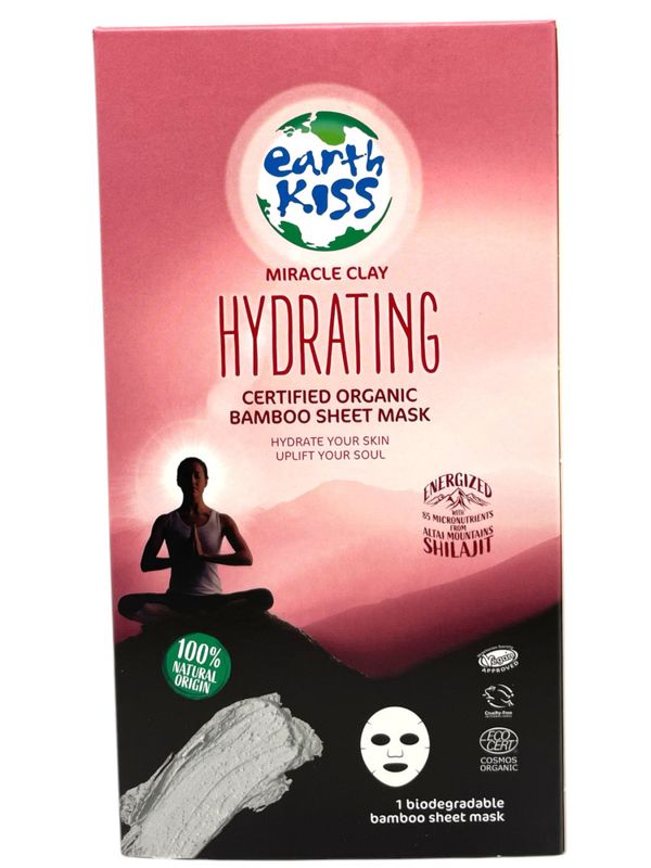 Ansiktsmaske Earth Kiss Hydrating Bamboo sheet mask, 96stk pr kartong