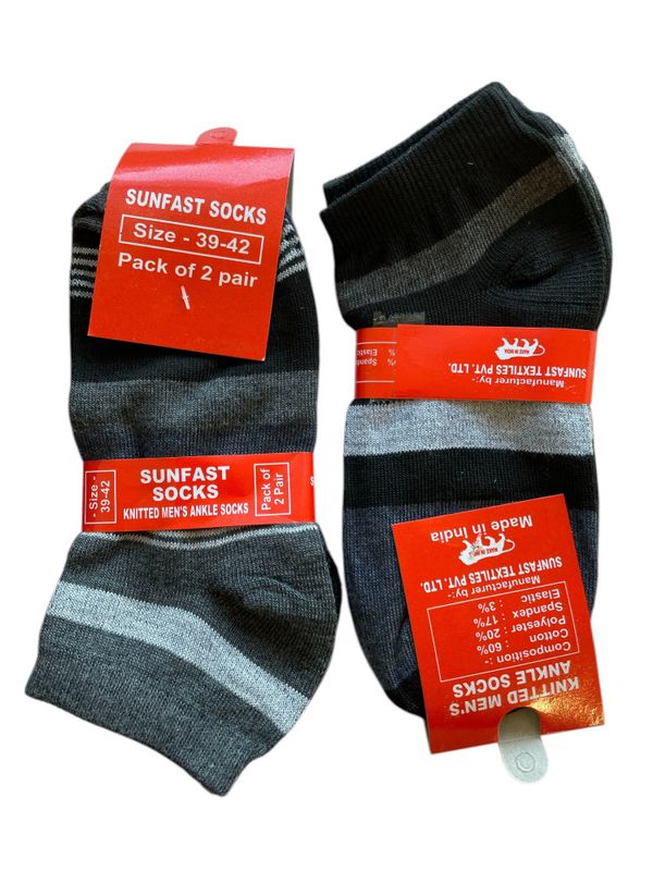 Ankelsokker Stripemønster, str. 39-42, 2pk, 350stk pr kartong