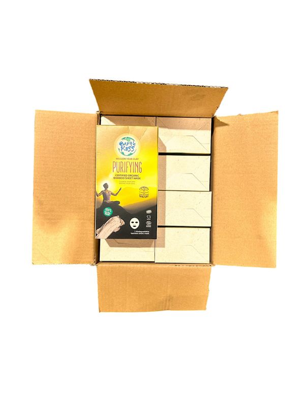 Ansiktsmaske Earth Kiss Purifying Bamboo Sheet Mask, 96stk pr kartong