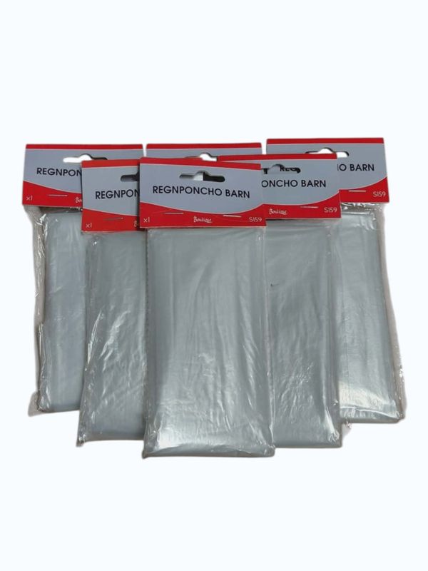 Regnponcho barn, 6stk pr kartong