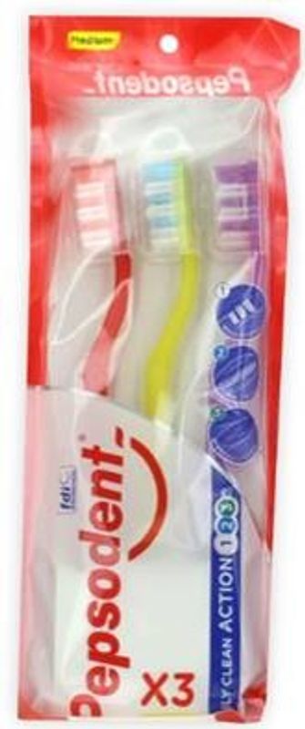 Pepsodent Tannbørste Triple Clean Medium 3pk, 24stk pr kartong