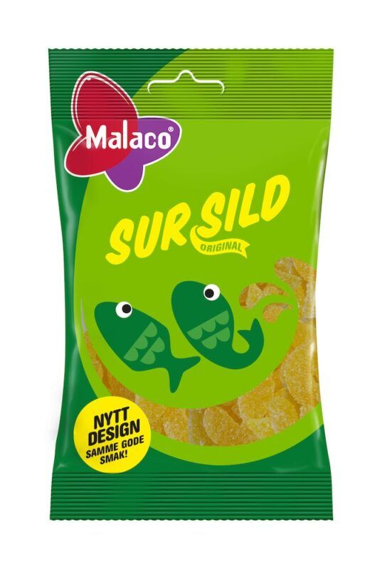 Cloetta Malaco Sur Sild 100g, 16stk pr kartong
