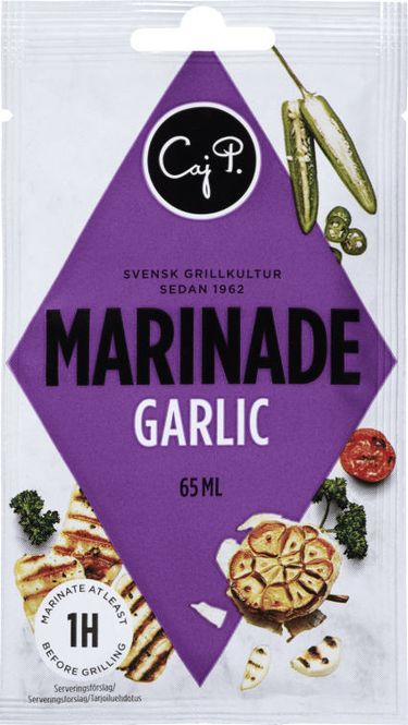 Hovedbilde Caj P Marinade garlic 65ml, 20stk pr kartong