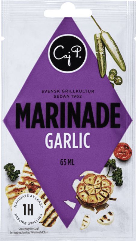 Caj P Marinade garlic 65ml, 20stk pr kartong